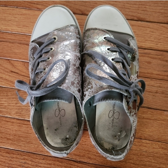 Jessica Simpson Carbon Splatter Metal Sneakers - Picture 5 of 6